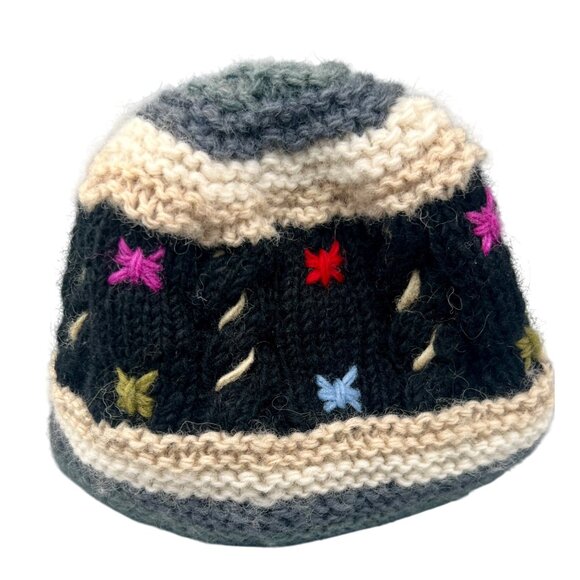 Turtle Fur Wool Knit Beanie Hat Hand Knit in Nepal Snowboarding Skiing - Picture 4 of 7